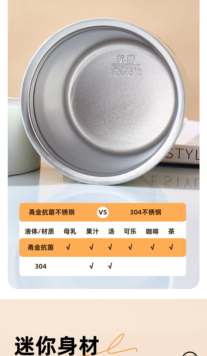 迷你抗菌不锈钢保温杯女生小巧便携可爱小容量随身水杯子密封详情4