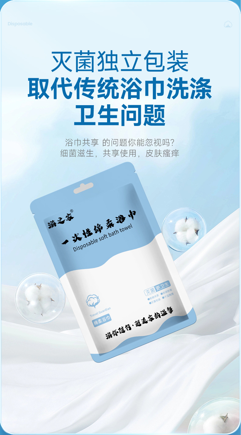 Wholesale disposable towels with free shipping, individually packaged, specially designed for hotel bathing without washing, foldable and portable, enlarged and thickened pic 6