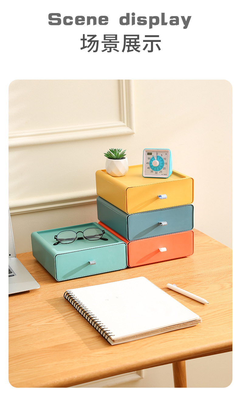 Drawer-type desktop storage box, storage box, office desk rack, organizing cabinet, wholesale organizing box pic 13