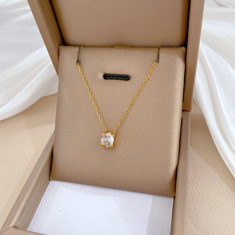 【通体钛钢】几何星球个性极简风炉内真金项链女ins网红锁骨链详情32