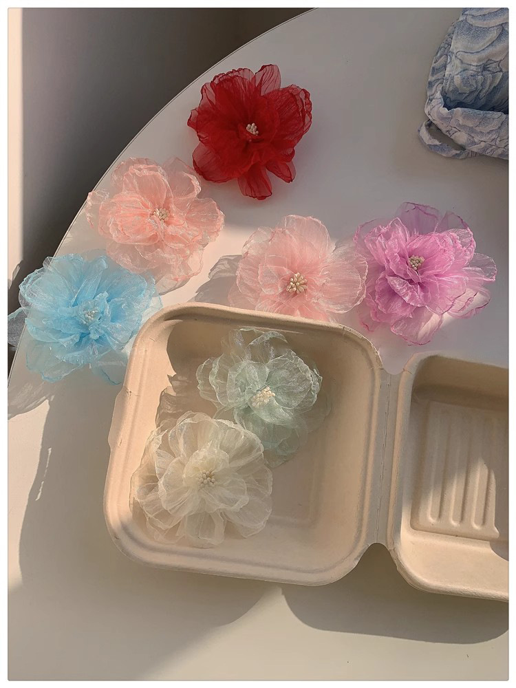 The color is super spring-like ~ Vacation-style large flower hair clip, side clip, new 2024 bangs hair accessory for women pic 3