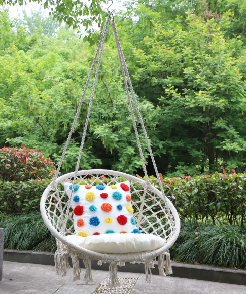 Wholesale of Sanjia hand-woven courtyard swing cradle, leisure indoor hanging basket chair, European-style outdoor camping hammock pic 1