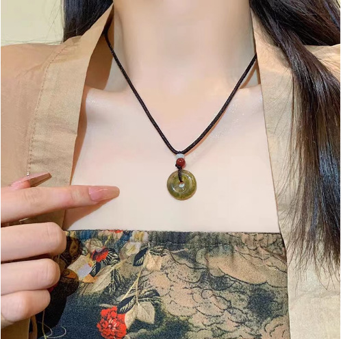 四条装新中式平安扣吊坠编织项链女复古中国风国潮汉服配饰送闺蜜详情1