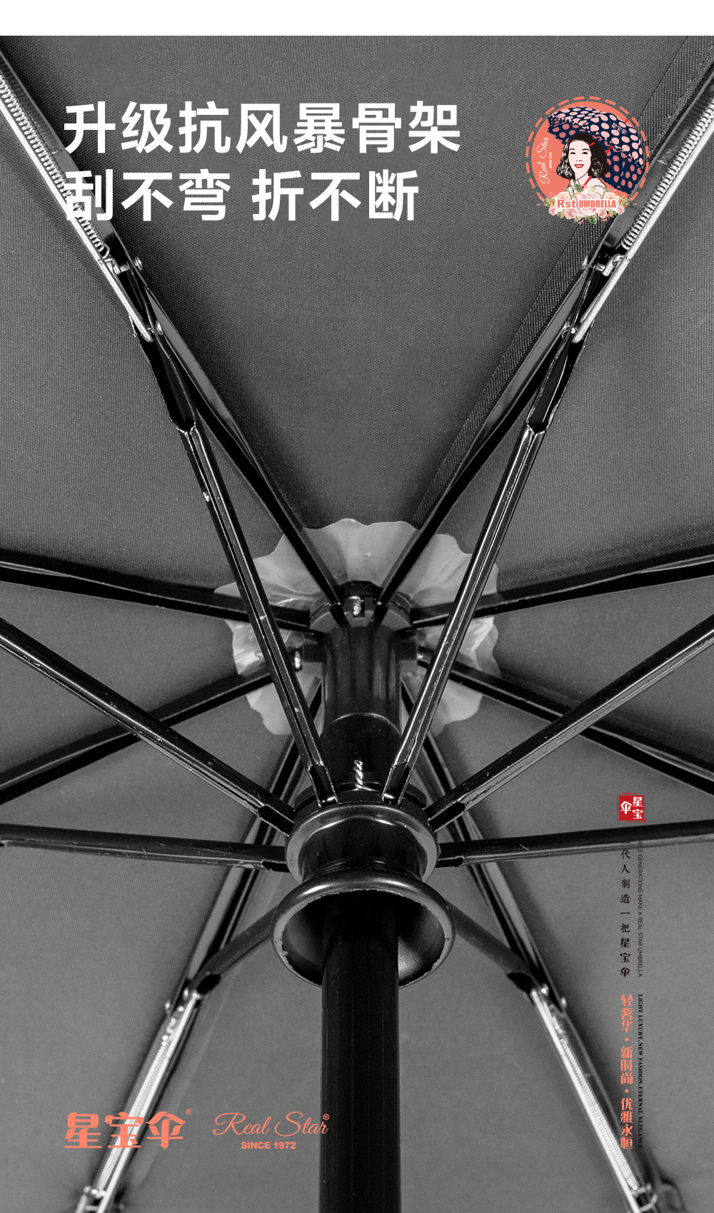 【外贸】新款三折自开收碰击布雨伞55cm21吋8K自动雨伞 umbrella详情10