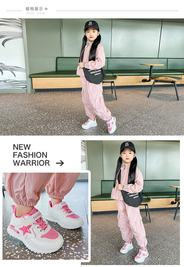 童鞋运动鞋皮面鞋子2024春秋新款儿童软底跑步鞋中大童女孩老爹鞋详情15