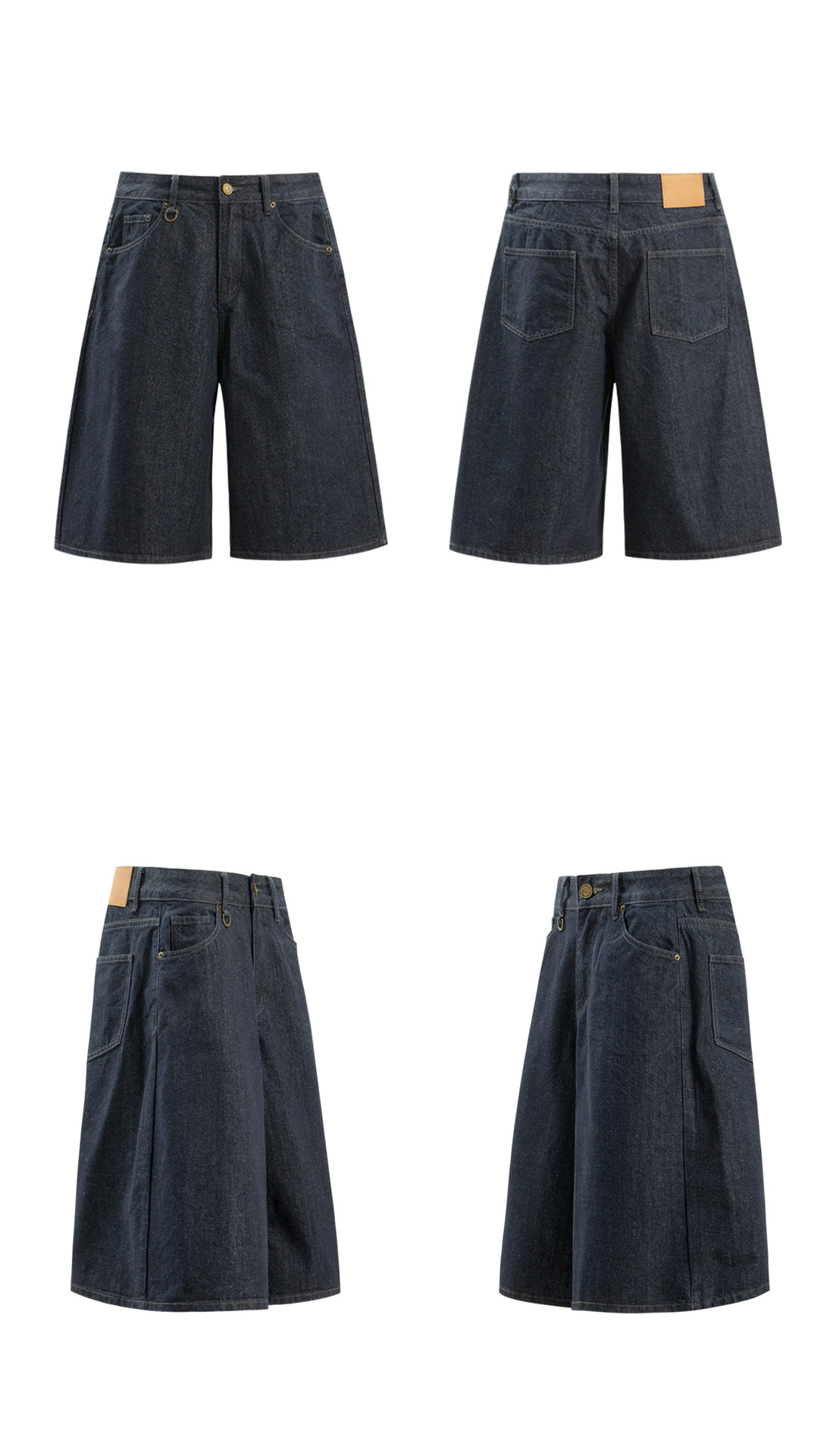 befearless美式复古原牛七分牛仔裤男女夏季潮牌宽松廓形休闲短裤详情3