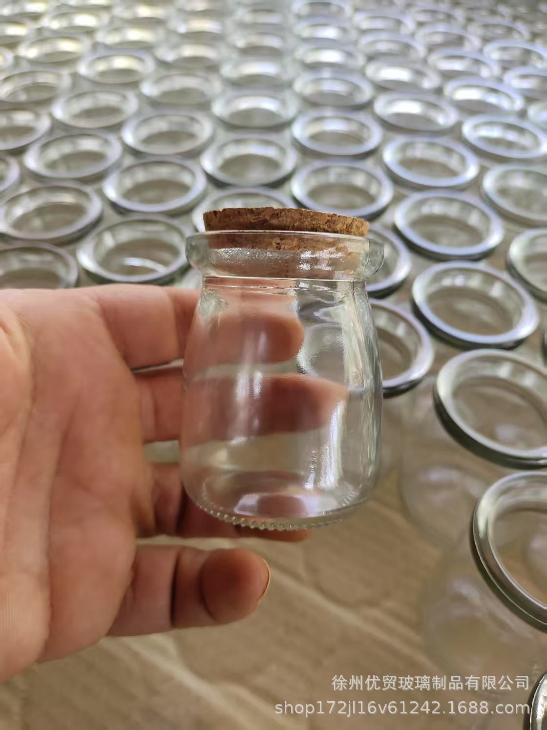 批发100ml玻璃布丁瓶加厚牛奶杯耐高温酸奶瓶木塞玻璃瓶详情1