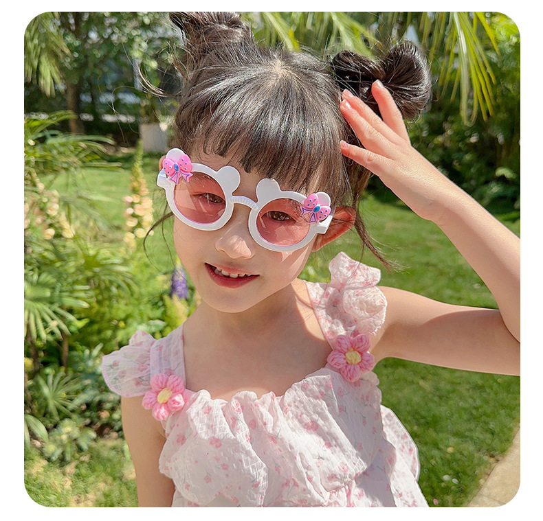 米奇儿童太阳镜墨镜遮阳防晒小孩太阳镜蝴蝶结卡通女童玩具眼镜详情9