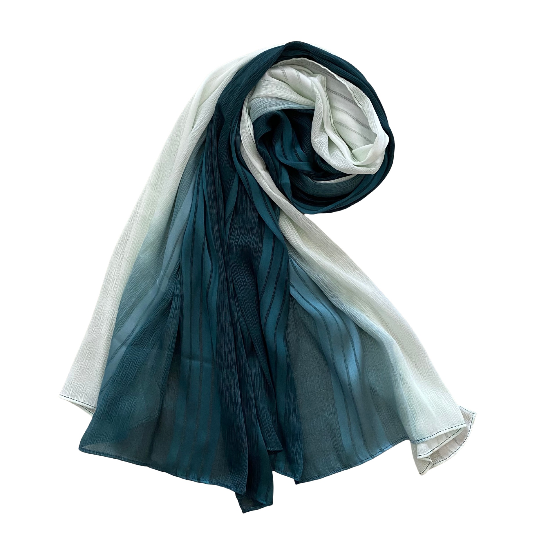 新款披肩渐变色围巾褶皱条纹头巾CottonViscoseHijabF736详情19