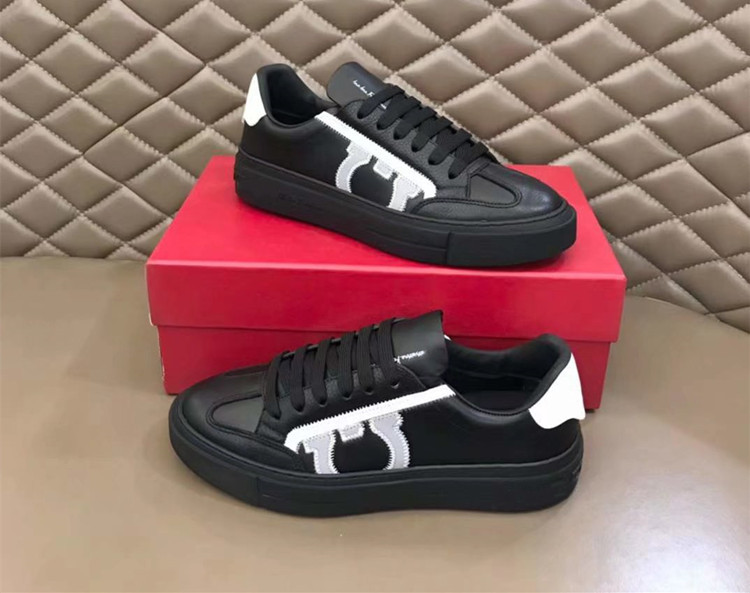 真皮男板鞋欧洲站拼色系带小白鞋平底牛皮防臭黑色时尚休闲单鞋潮详情34