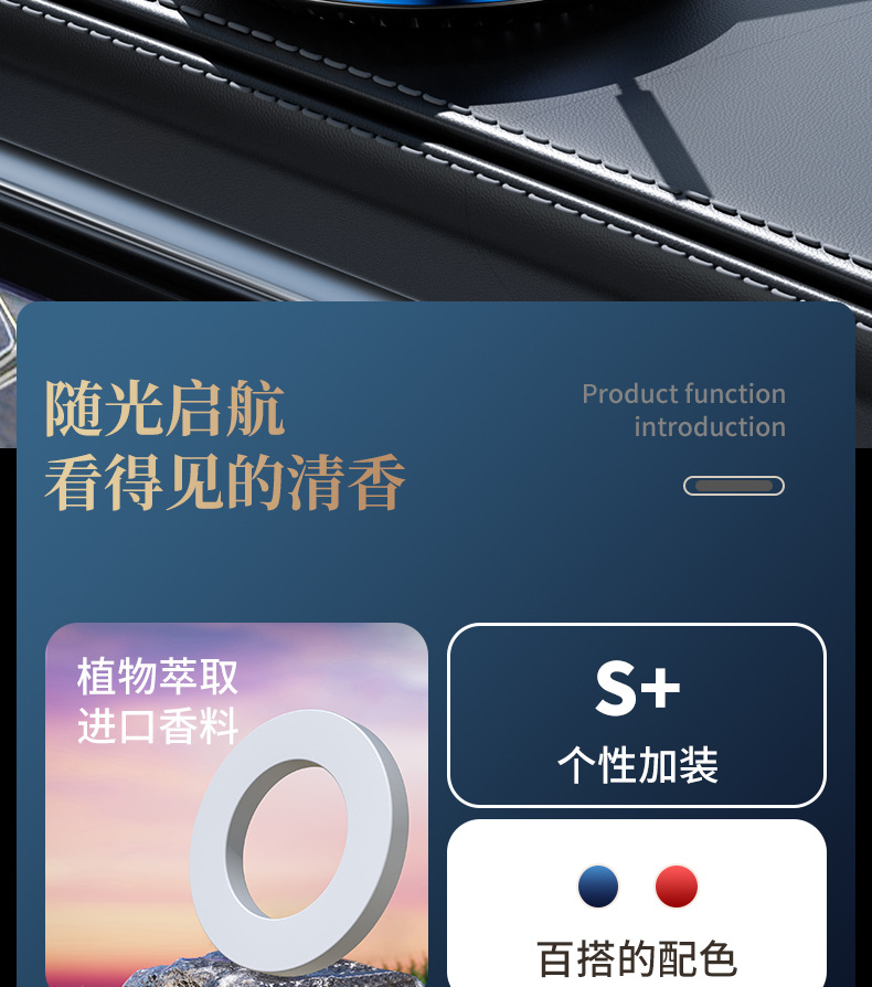 New cross-border car solar helicopter ornaments, car aromatherapy perfumes, tech-savvy car interior fragrances pic 2