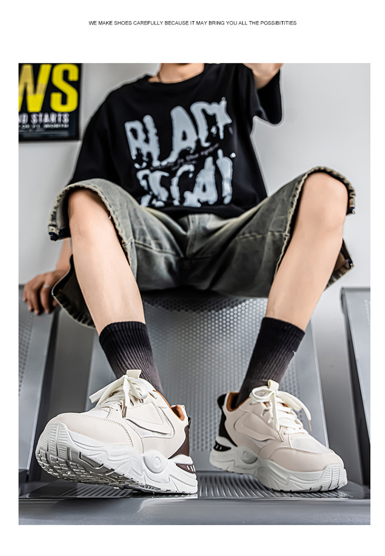 夏季男鞋新款透气网面运动鞋男士潮流百搭小白鞋厚底休闲老爹鞋男详情18