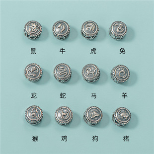 s925 sterling silver Thai Silver retro elephant bead diy handcrafted small elephant bucket bead Buddhist bead bracelet accessory manufacturer wholesale pic 8