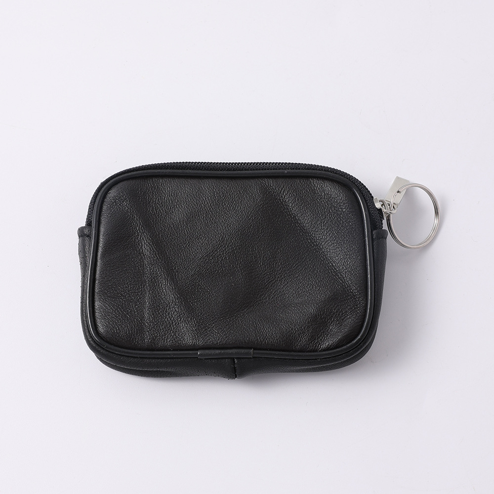 跨境小号方包零钱包真皮钱包羊皮硬币包男士卡包带钥匙扣厂家直销详情4