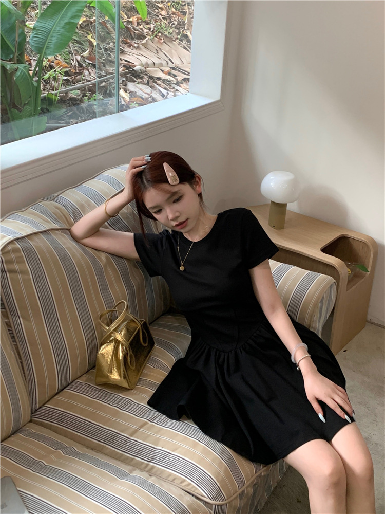 Black dress 2024 new style petite dress for women, design sense slimming, tea break French mini skirt pic 7