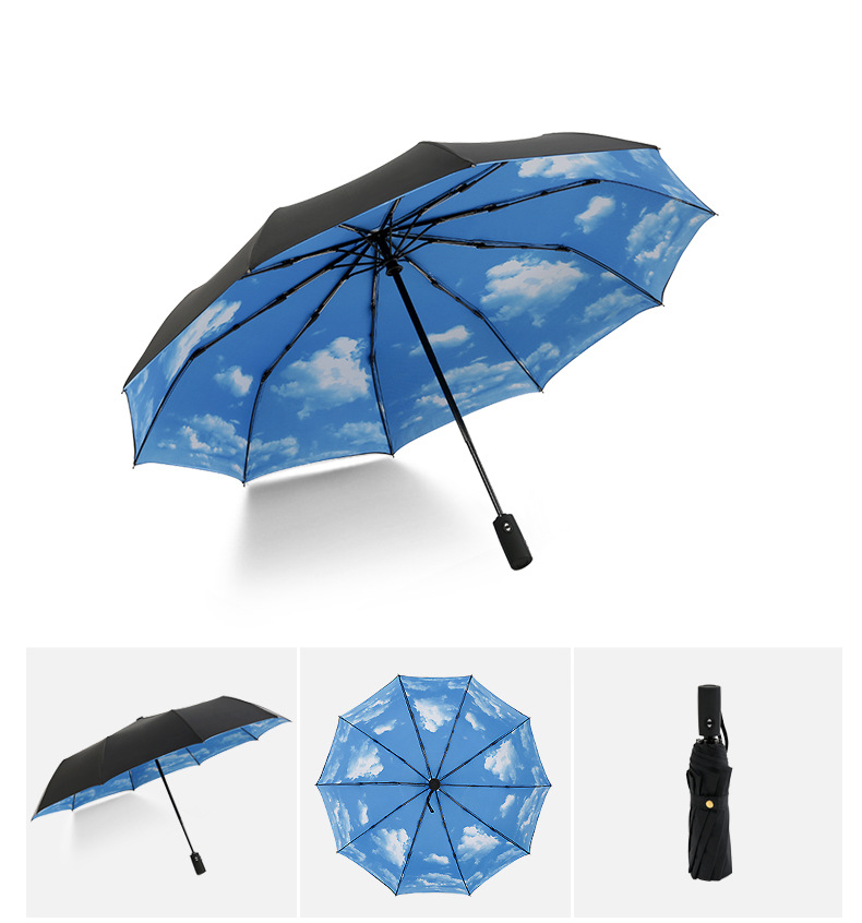 双层10骨全自动雨伞亚马逊热卖自动伞现货雨伞定制印刷logo广告伞详情31
