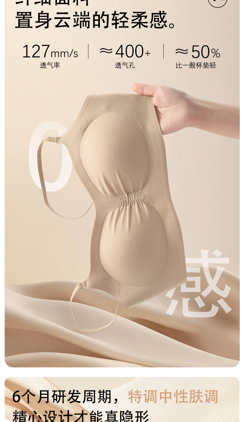 亿兴耀隐形无痕粉底液内衣女白T不透细肩带收副乳文胸透气夏薄款详情10