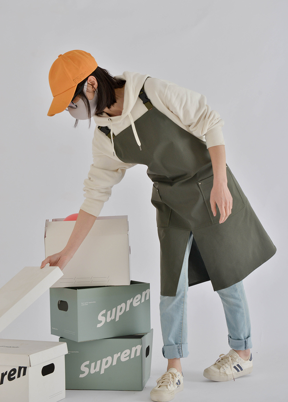 外贸工厂韩日防水式咖啡餐厅帆布围裙罩衣工作服围兜纯棉厨房制服详情27