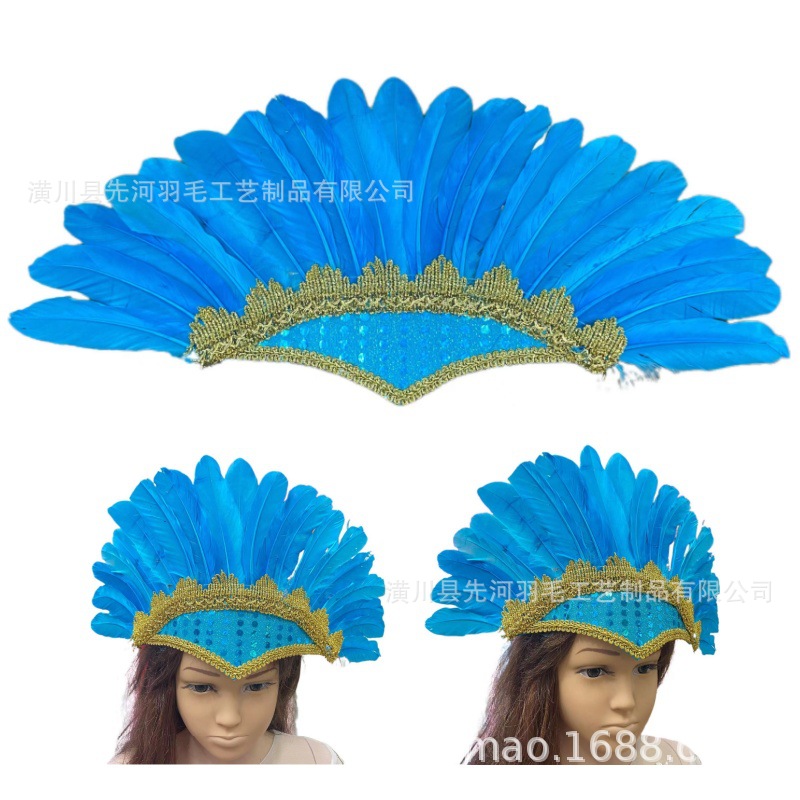 厂家批发异域风情羽毛头饰头带舞台表演舞会道具服装配饰详情9