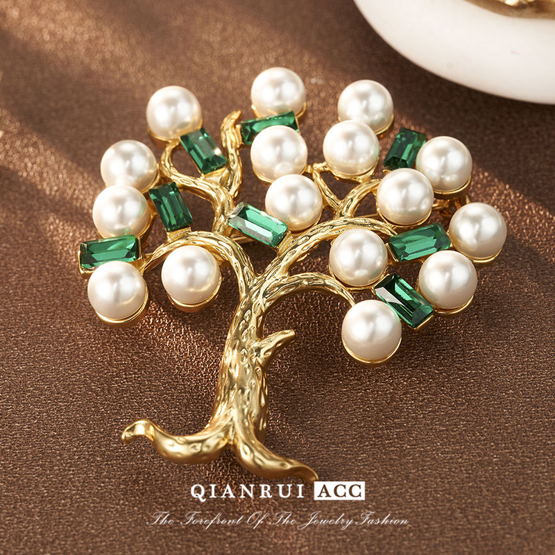 New European and American retro vintage brooches, forest tree trunk replica brooch pins, large tree French light luxury fashion wholesale pic 23