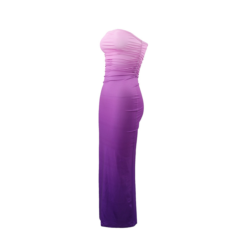 Slim sexy bra gradient medium and long style dress详情14