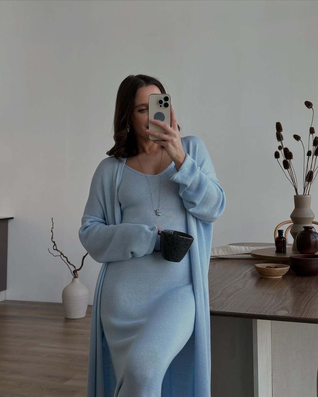 2025 Cross-border Bestseller Pure Cotton Knitted Set: Sexy Deep V halter long Dress + Lazy cardigan: Soft and skin-friendly pic 32