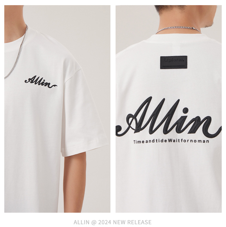 The 2025 summer new half-sleeved T-shirt for men is a trendy and versatile short-sleeved American retro printed loose round-neck T-shirt pic 58