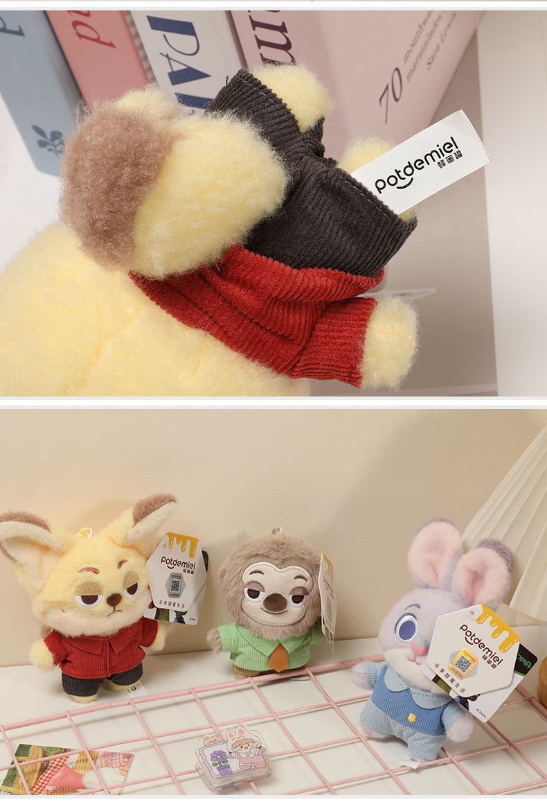 迪士尼正版疯狂动物城尼克狐朱迪豹警官毛绒玩具背包钥匙扣娃挂件详情8