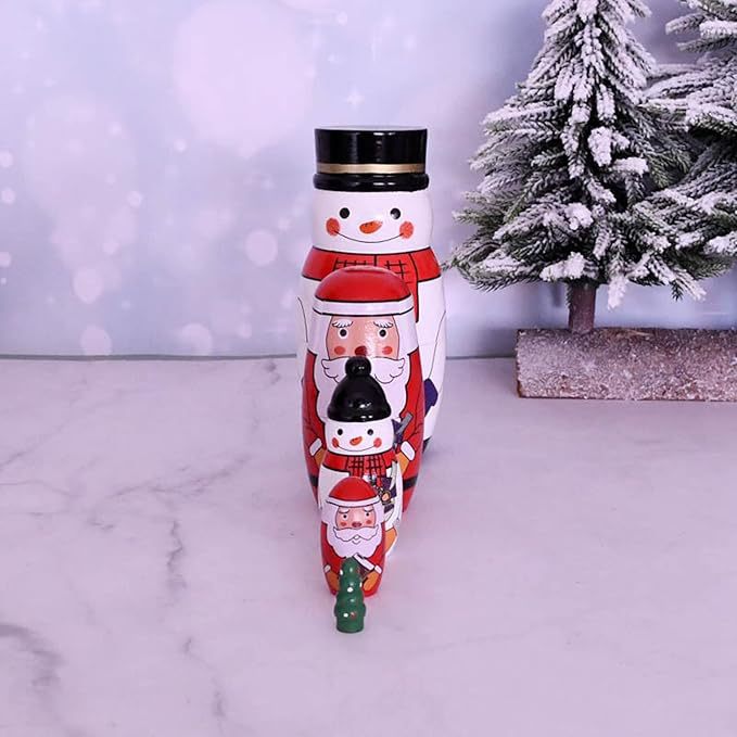 俄罗斯套娃五层圣诞雪人圣诞老人创意手绘礼品跨境热销装饰品套娃详情7