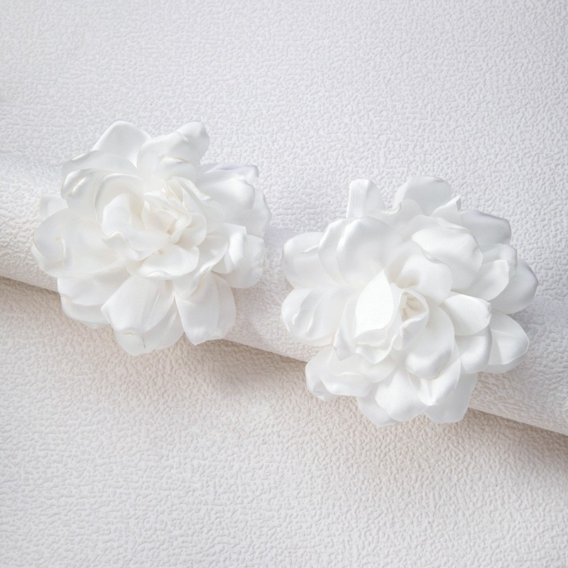 欧美跨境新款饰品 韩式蓬松大花朵耳环 高级绒布蕾丝多色耳饰套装详情39