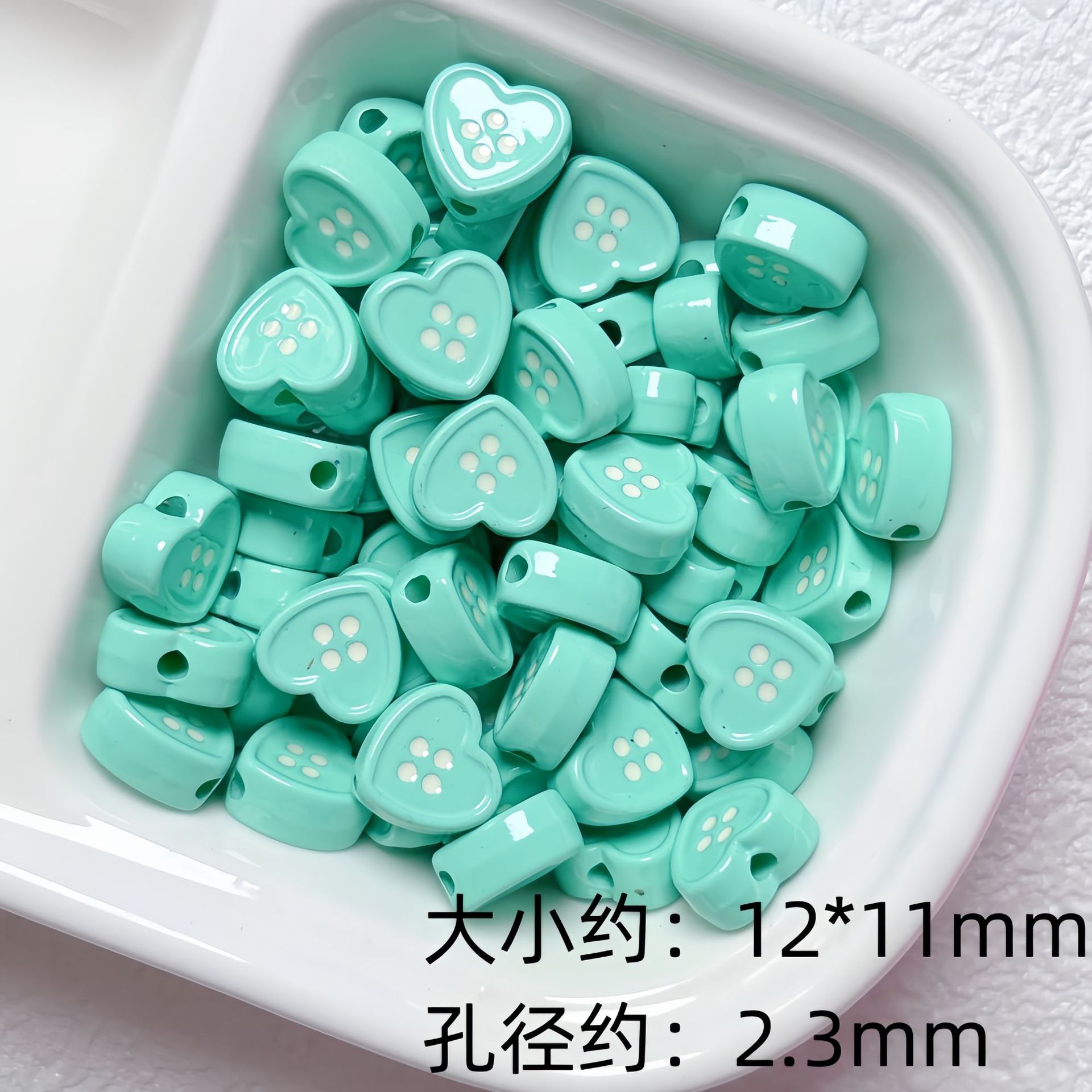 亚克力烤漆滴油爱心纽扣珠隔珠diy手工串珠手链项链材料饰品配件详情10