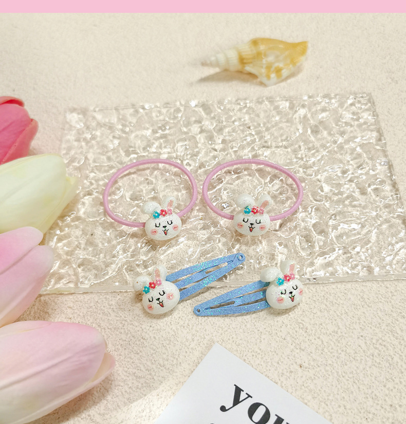 【可以】新款卡通儿童发夹发绳套装女童高弹不伤发发绳糖果色发夹详情13