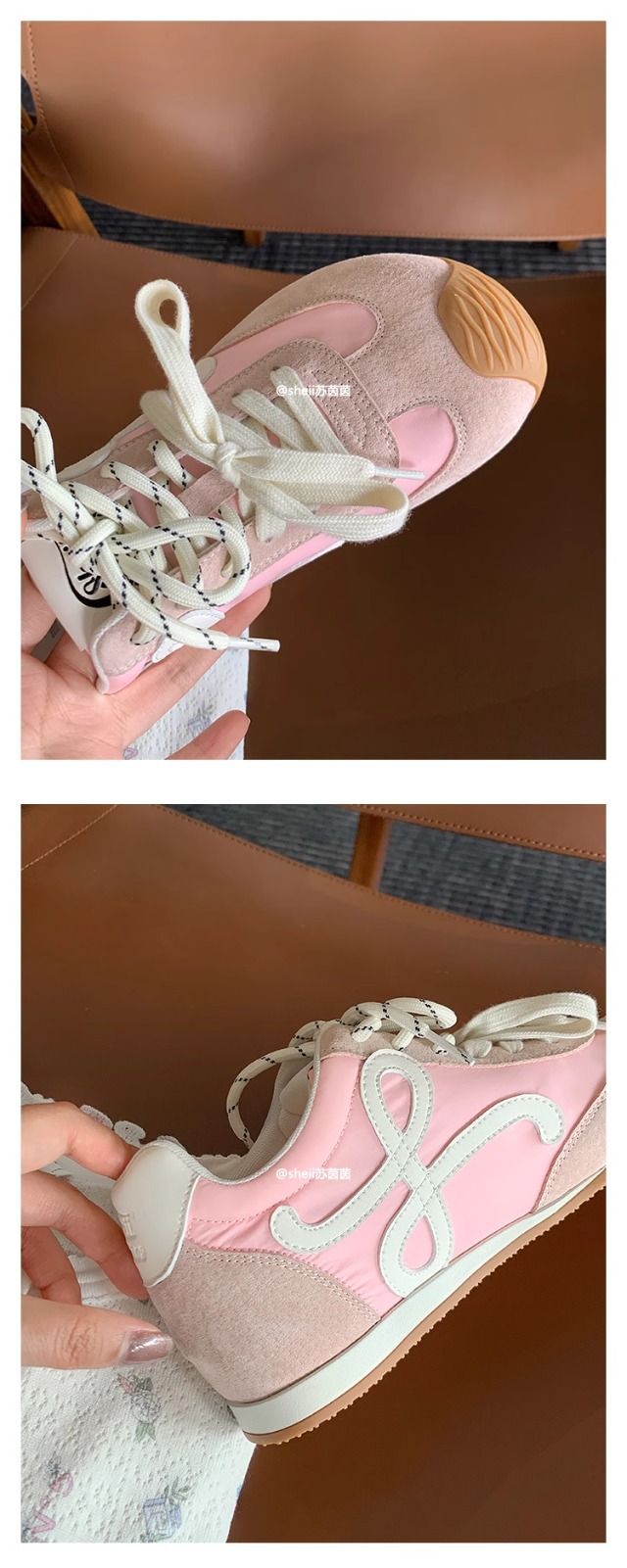 苏茵茵同款7cm内增高版~复古小歪头鸳鸯鞋带休闲鞋德训鞋女阿甘鞋详情24