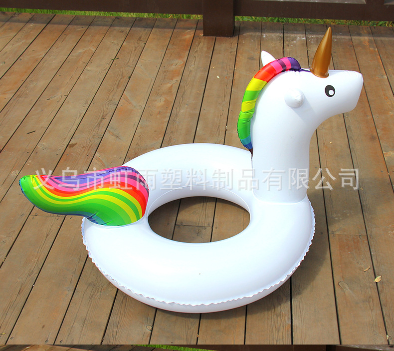 虹雨新款儿童独角兽游泳圈批发可爱卡通独角兽腋下圈加厚充气泳圈详情5