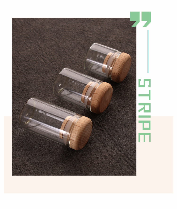 Longchuan glass bottle wooden LIDS can be engraved with 3g and 5g Zhengshan Xiaozhong black tea fruit tea packaging mini tea cans pic 11