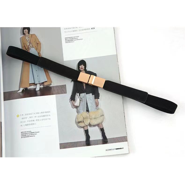 秋冬女士弹力细腰带配连衣裙毛衣大衣百搭装饰ins皮带腰封服装配饰详情4