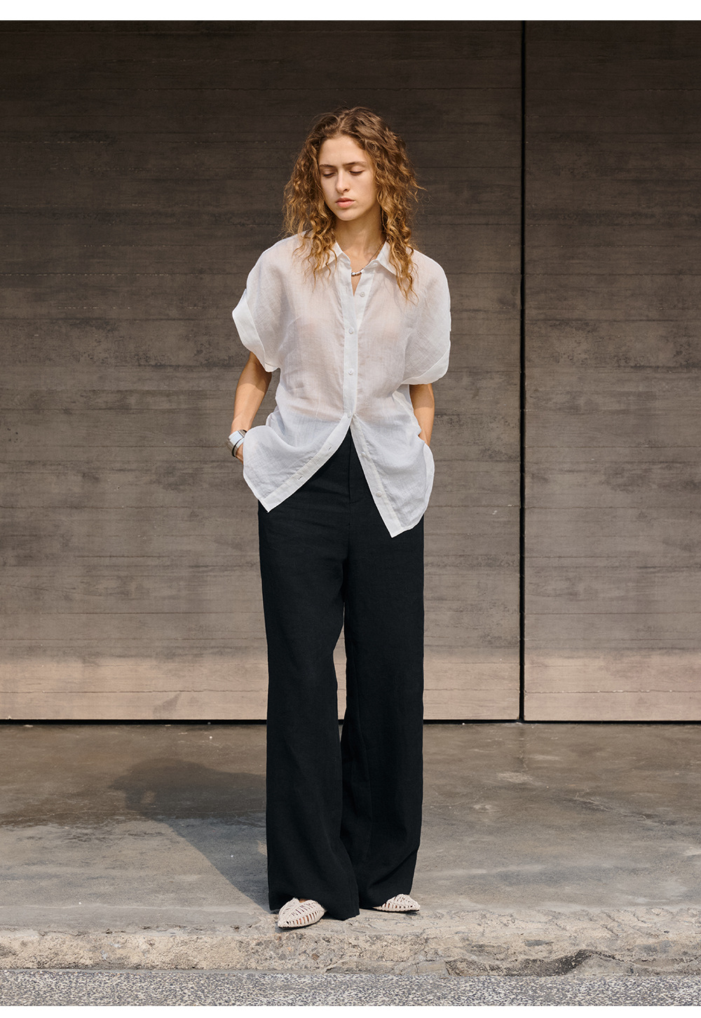Linen loose straight-leg pants for commuting, long pants with a high-quality feel for old money, high-waisted fashionable linen casual pants for women in spring and summer pic 37