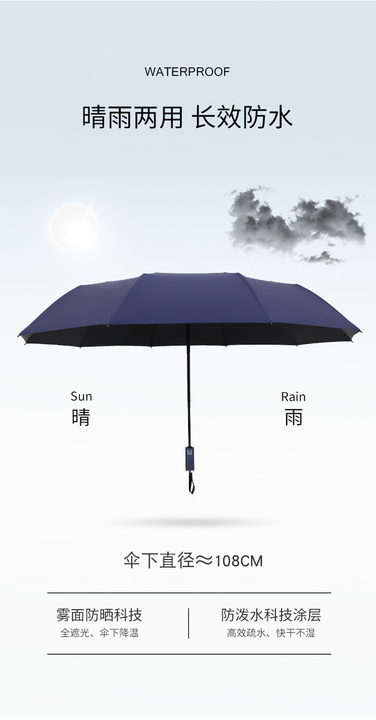 全自动折叠伞双骨加大码商务礼品广告伞批发可印LOGO雨伞详情40