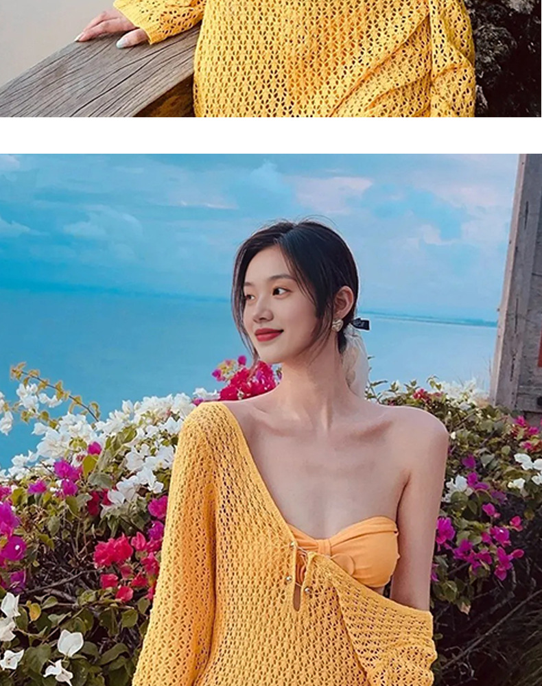 New Thai swimsuit, smock, long dress, sexy bikini, three-piece set, high-end vacation swimsuit for women 125092 pic 21