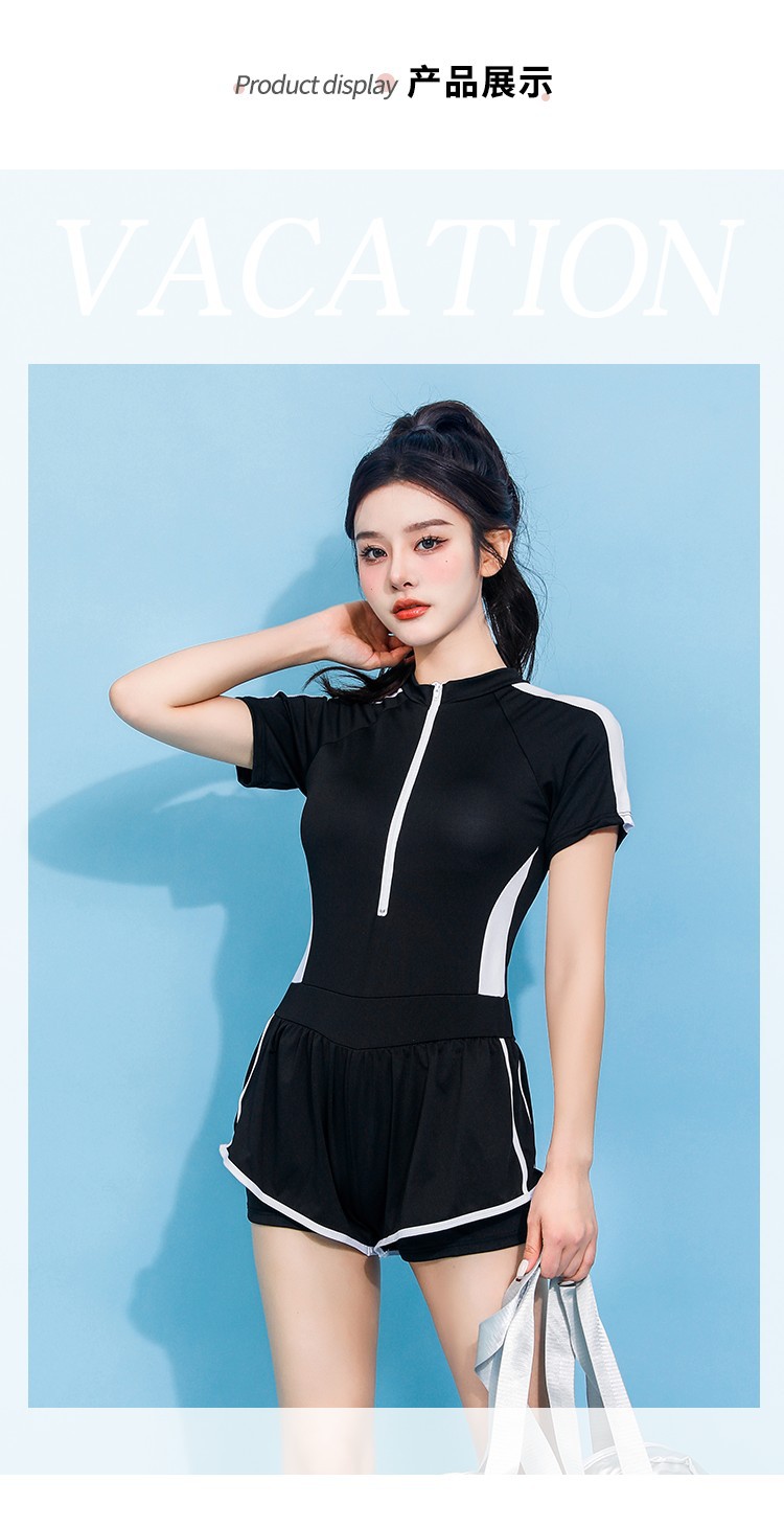 New student sportswear straight-leg pants for women in hot spring swimsuits, fashionable, slimming and form-fitting one-piece swimming suits manufacturer wholesale -029375 pic 47