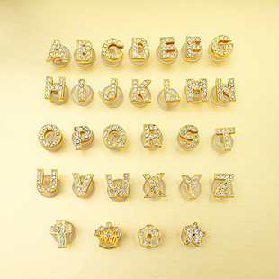 Alloy full diamond letter, water diamond letter jewelry diy personalized bracelet, key chain, thin band jewelry accessories pic 5