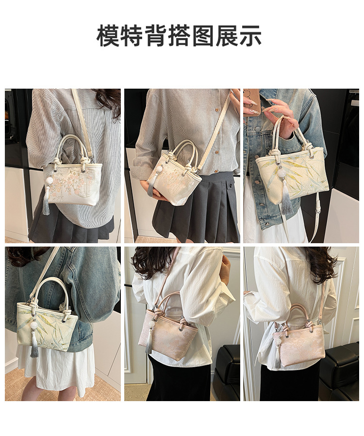 手拎新国潮式刺绣包包女2025春夏新款国风绣花时尚水桶包百搭斜挎包详情9