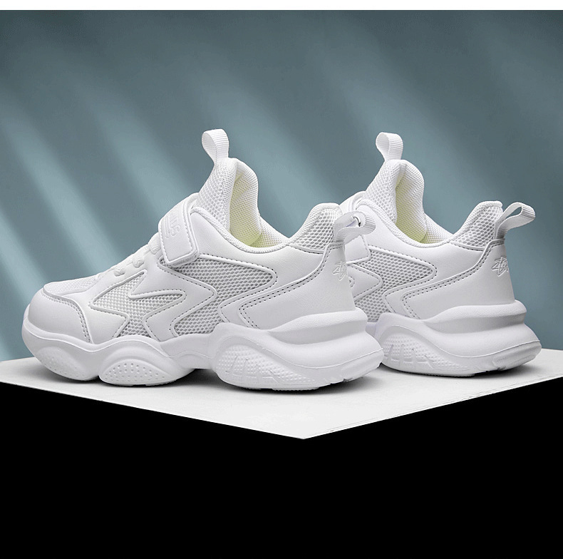 批发男童白色运动鞋女童白鞋儿童小白鞋2024新款中小学生波鞋工厂详情20