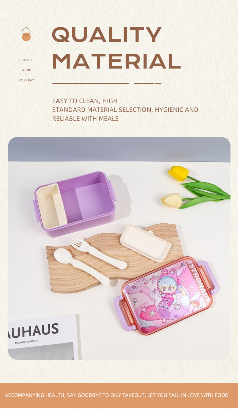 学生上班族塑料饭盒单层分格大容量便当盒食品级轻食午餐水果餐盒详情5