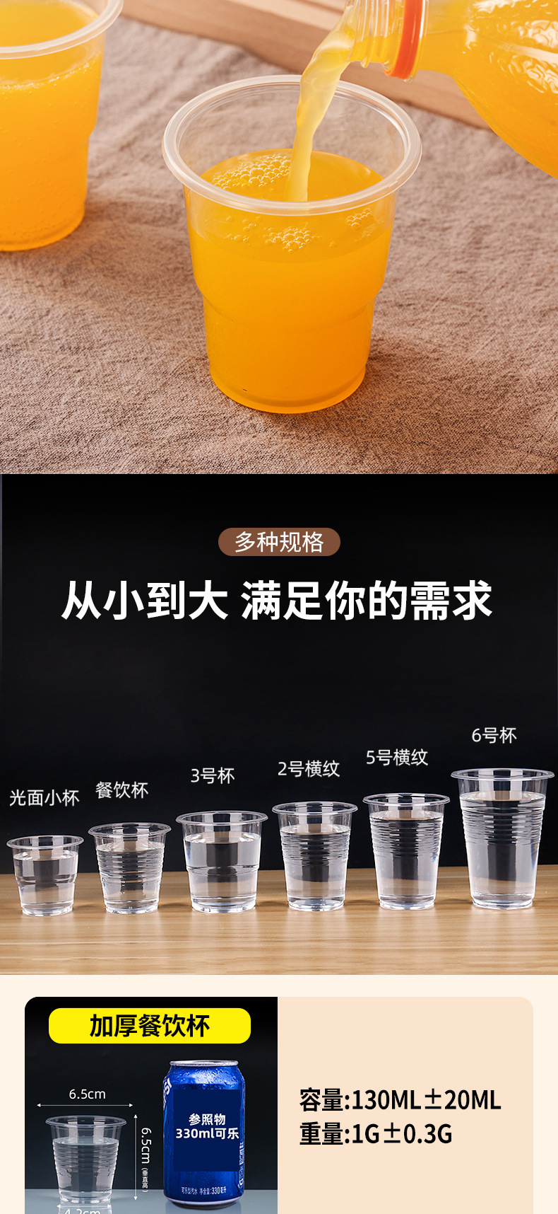 Yaokang disposable cups, plastic cups, thickened and transparent, wholesale of whole cases for home dining, beverages, wedding and aviation water cups pic 9