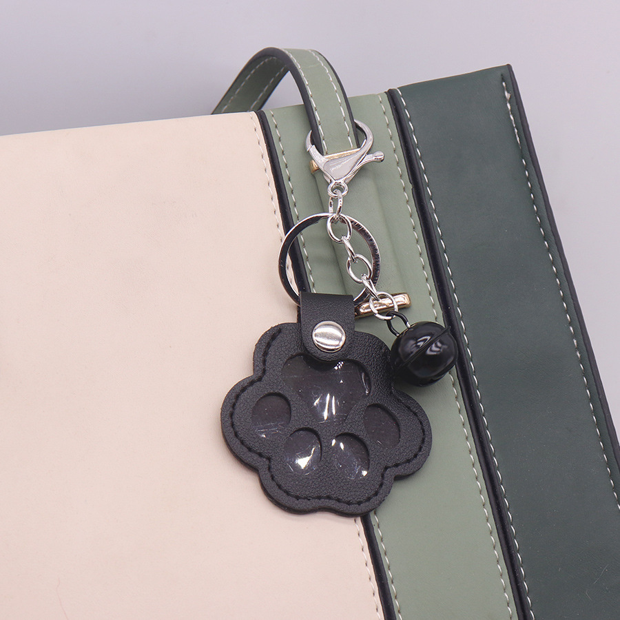 Paw print cat commemorative plate, popular pet dog hair portable keychain pendant, PU hair tag storage bag for pets pic 10