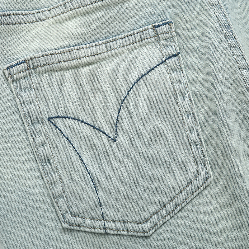 GAGD 海盐蓝窄版直筒牛仔裤女 夏日限定色复古做旧直筒牛仔烟管裤详情27