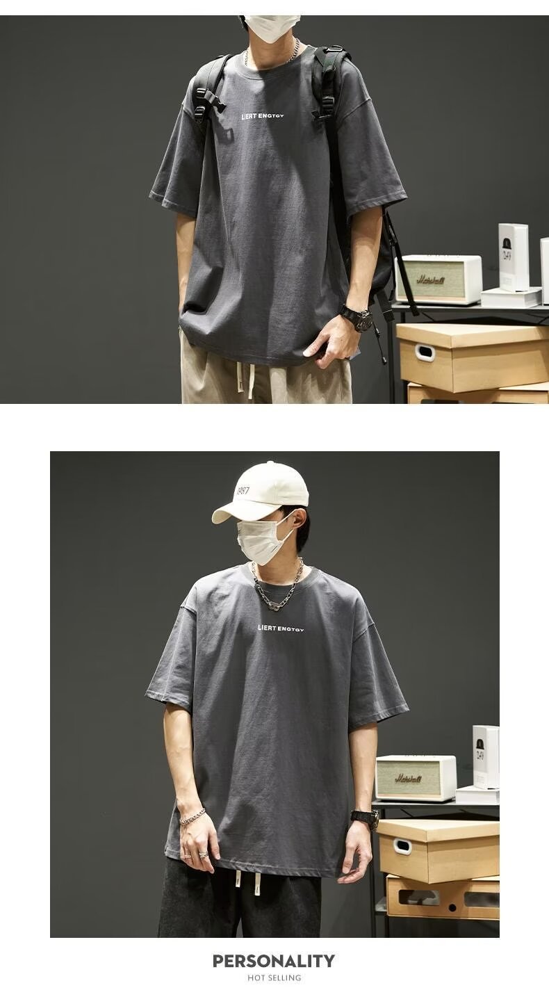 夏季男士t恤潮牌潮流简约半袖上衣男装短袖纯棉衣服男生体恤印花详情15