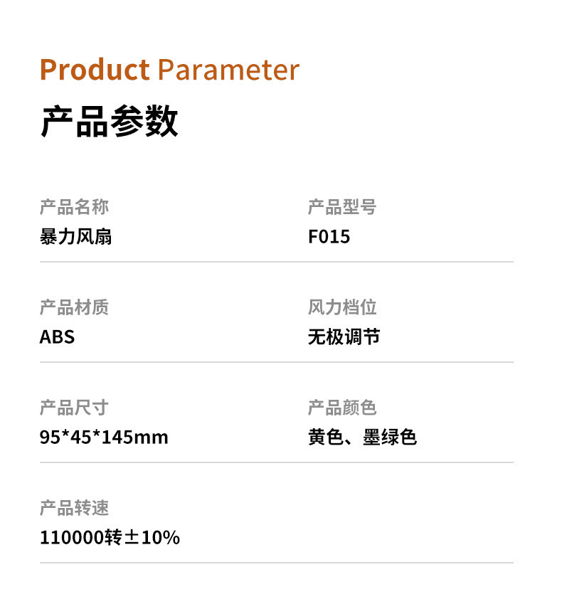 跨境户外手持风扇露营USB无极暴力风扇无刷电机迷你涡轮风扇批发详情2