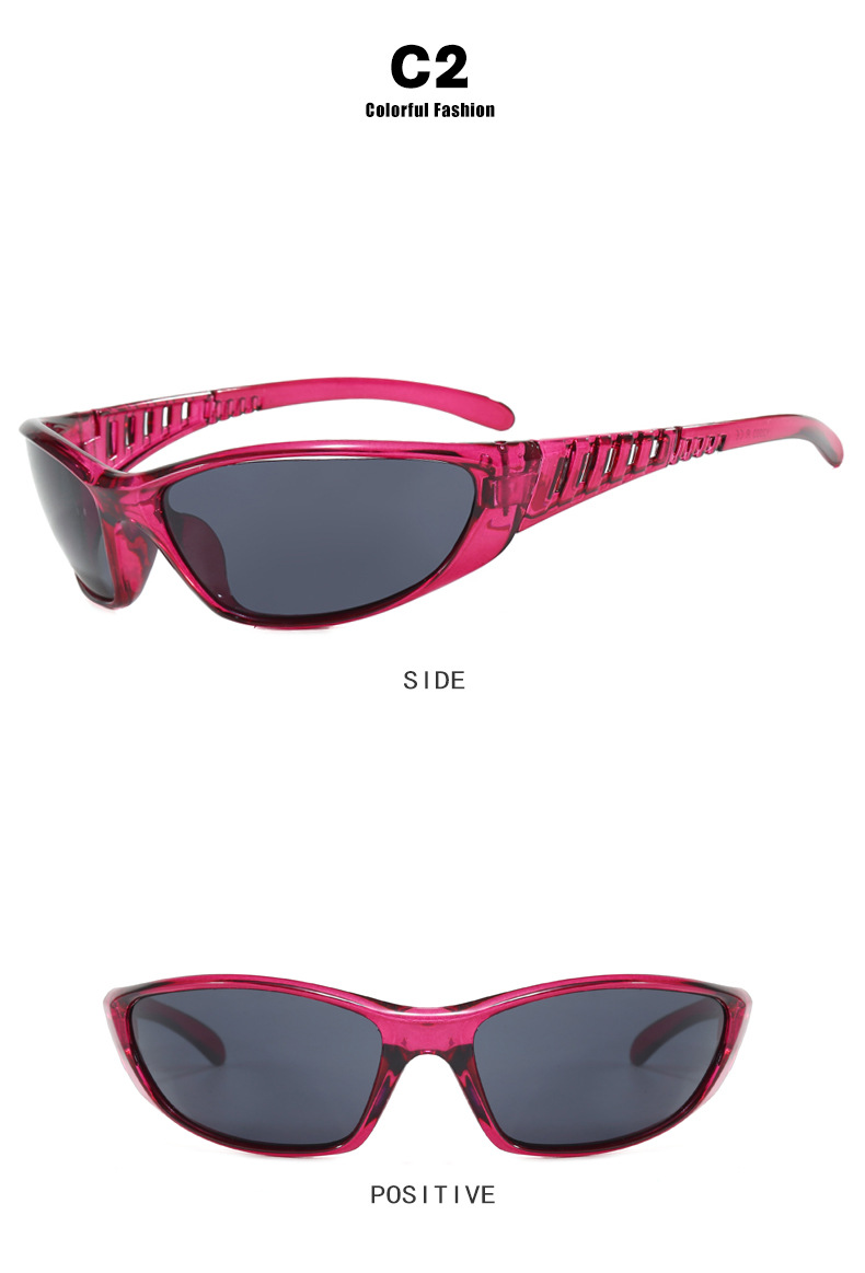 European and American futuristic tech sunglasses, Y2K millennium sunglasses, retro and high-end sunglasses for girls, street style for women pic 10